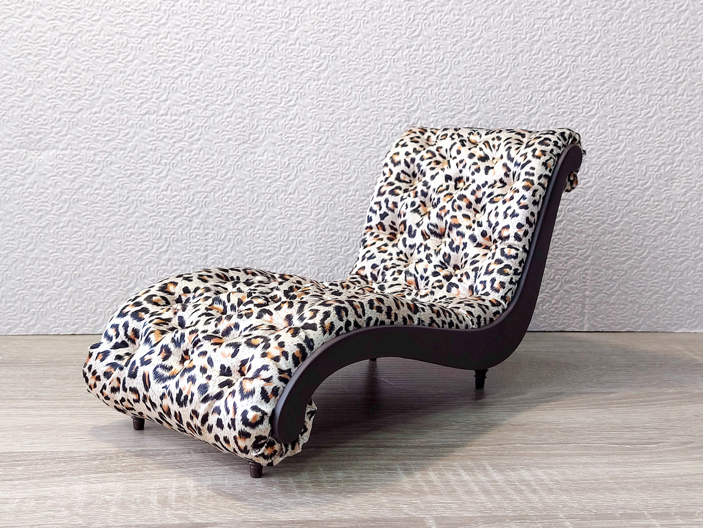 Chaise lounge Wave brown & leopard print