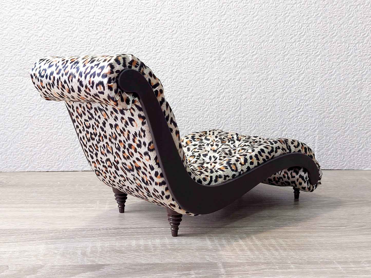 Chaise lounge Wave brown & leopard print