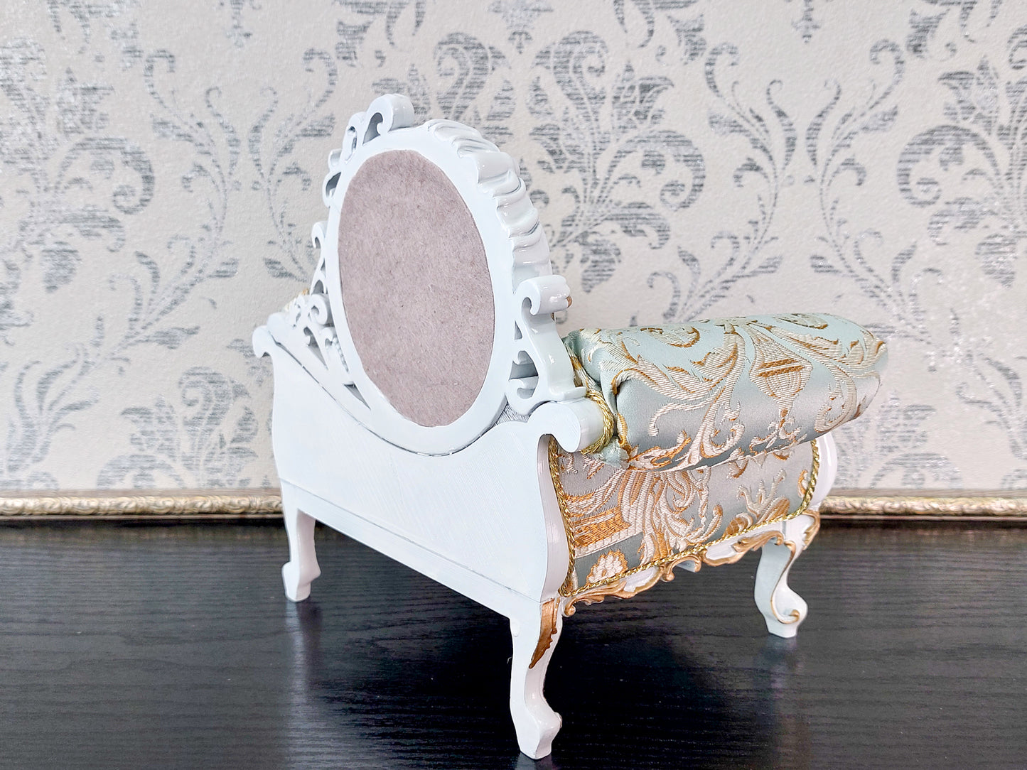 Baroque armchair, white & azure