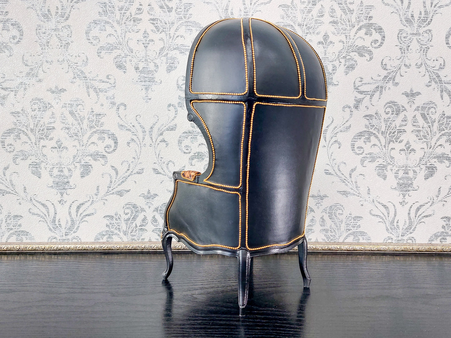 Versaille dome chair, black & leopard print