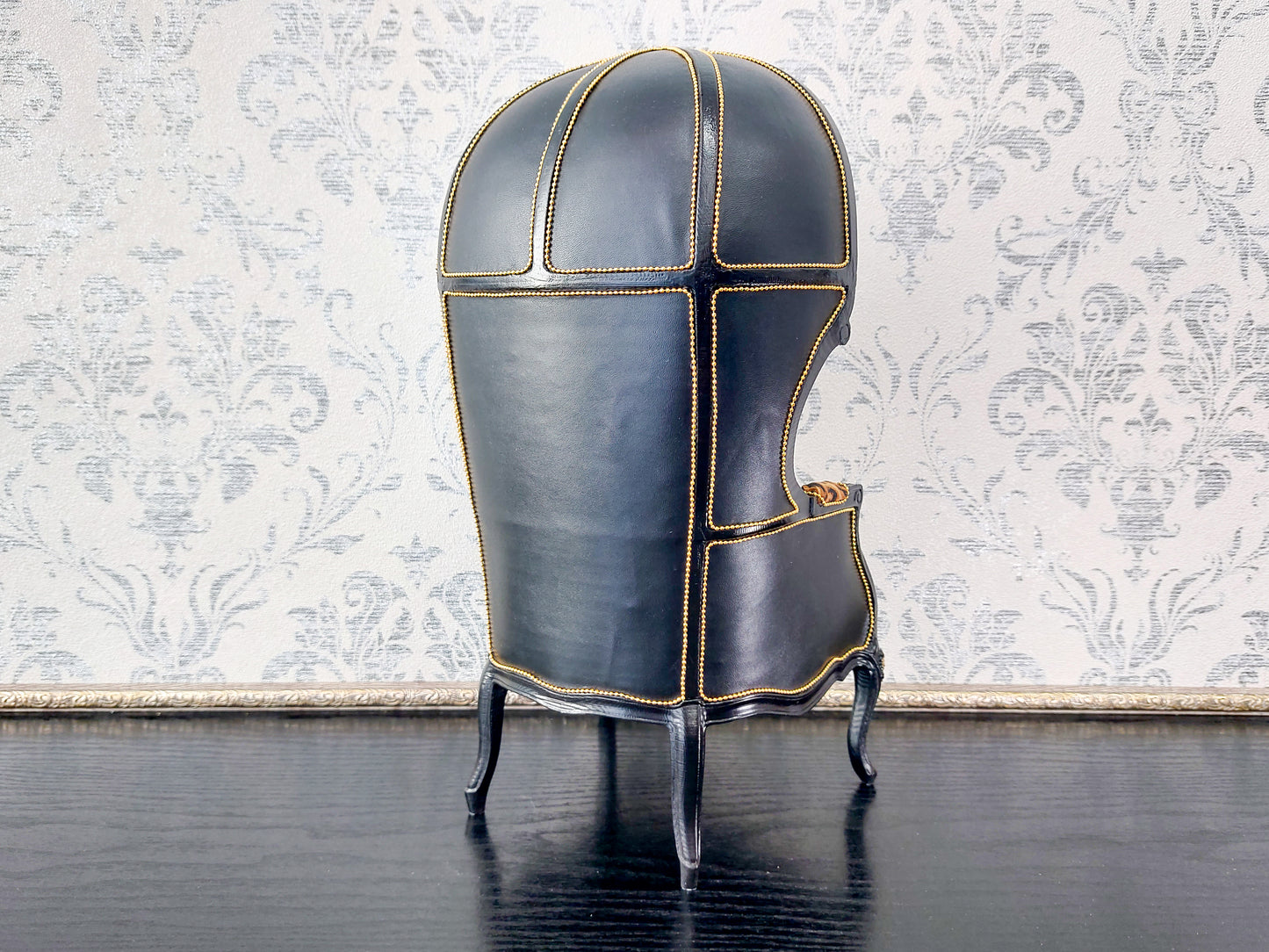 Versaille dome chair, black & leopard print