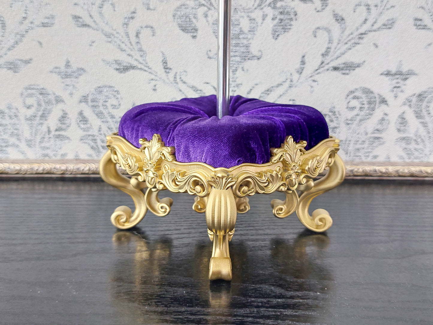 Reserved - Chaise lounge wave for Pasha Original, doll posing stand gold & purple