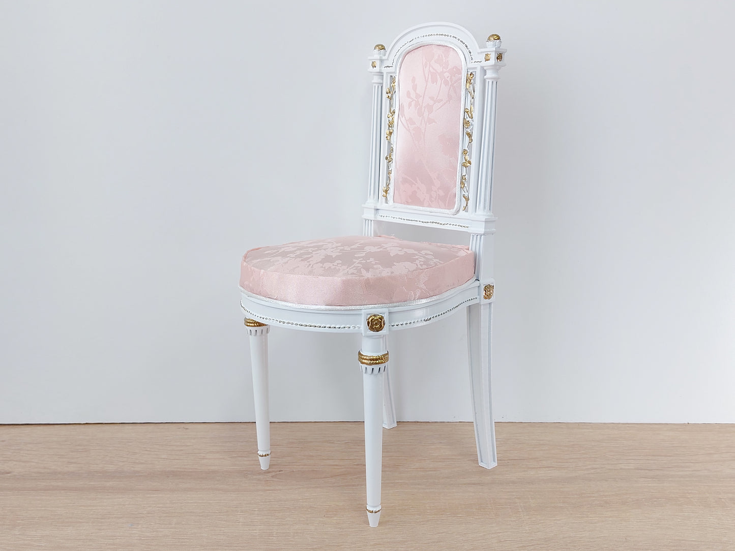 Classical chair, Marie Antoinette style, white & pink