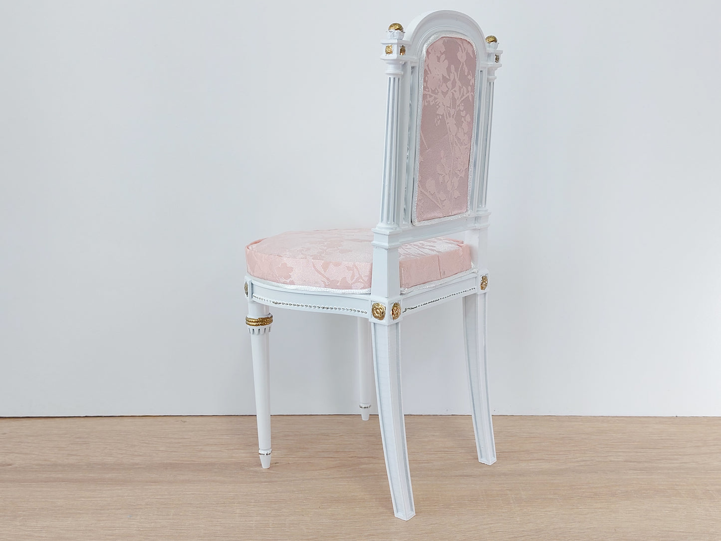 Classical chair, Marie Antoinette style, white & pink