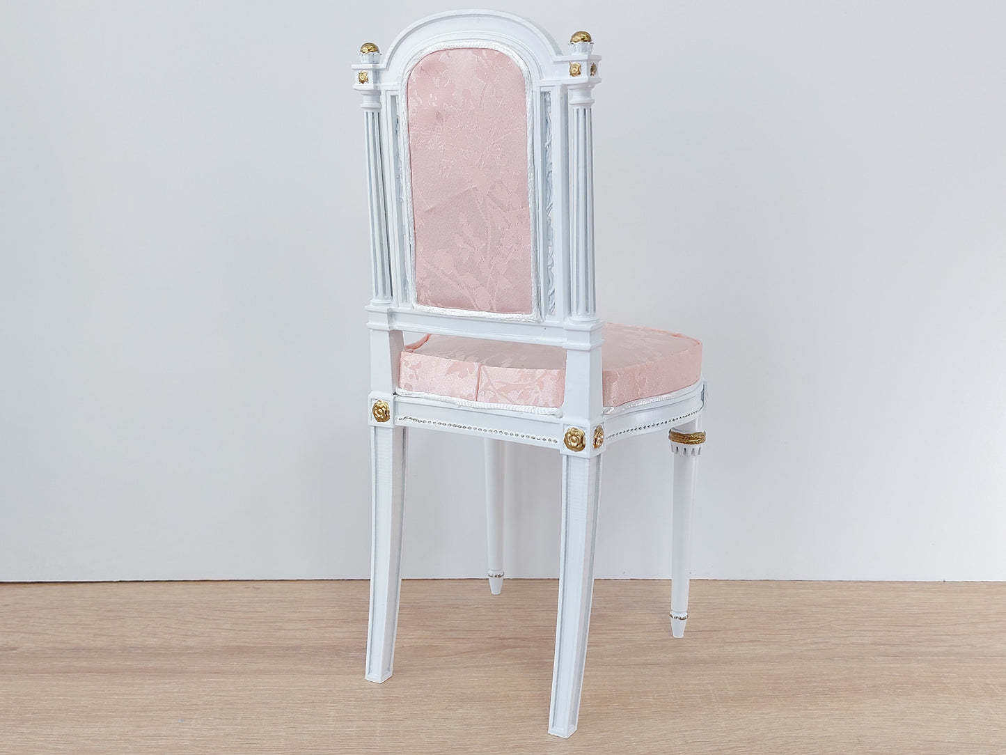 Classical chair, Marie Antoinette style, white & pink