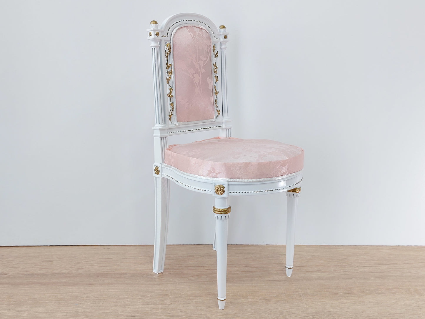 Classical chair, Marie Antoinette style, white & pink