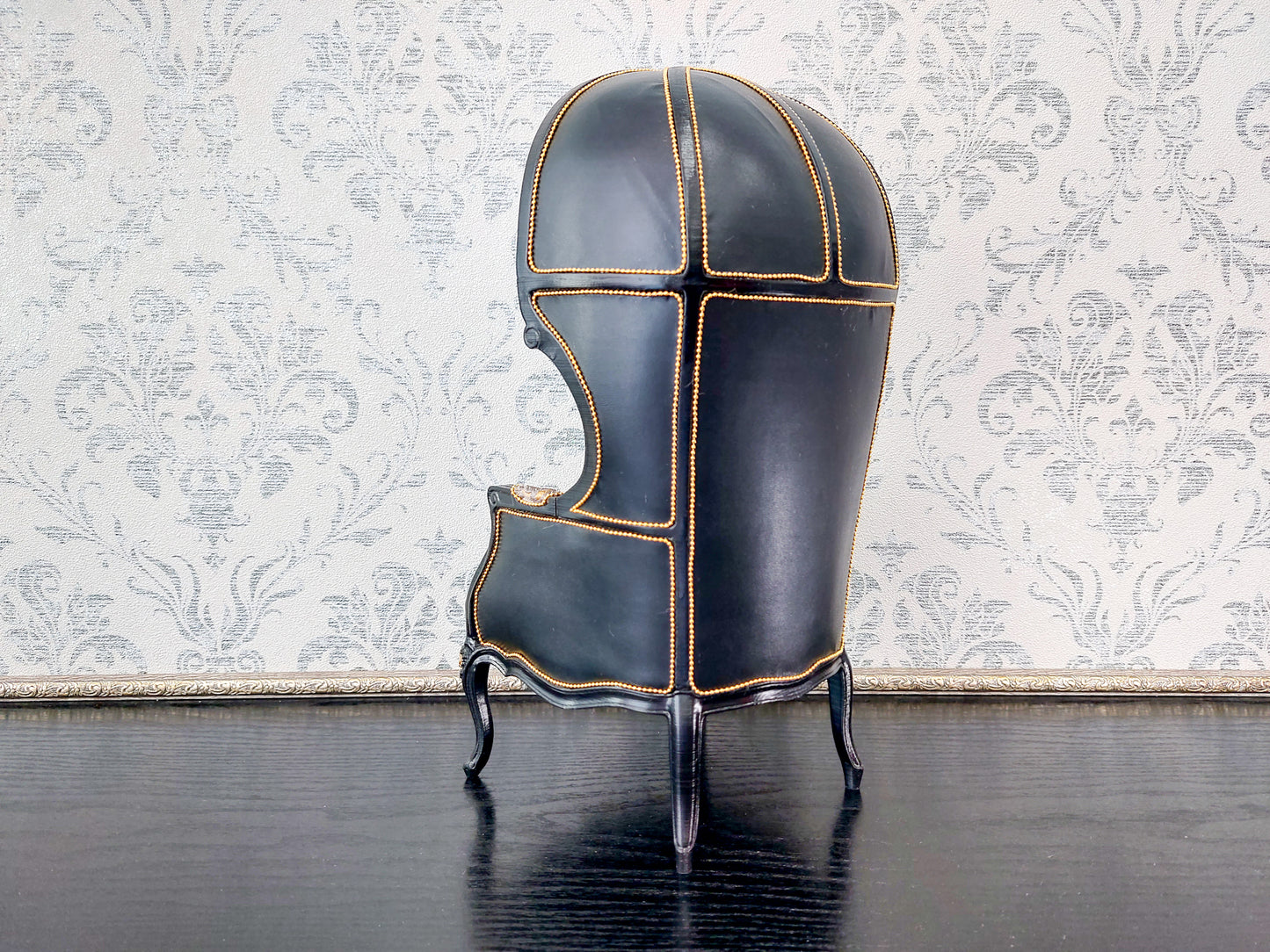 Versaille dome chair, black & leopard print