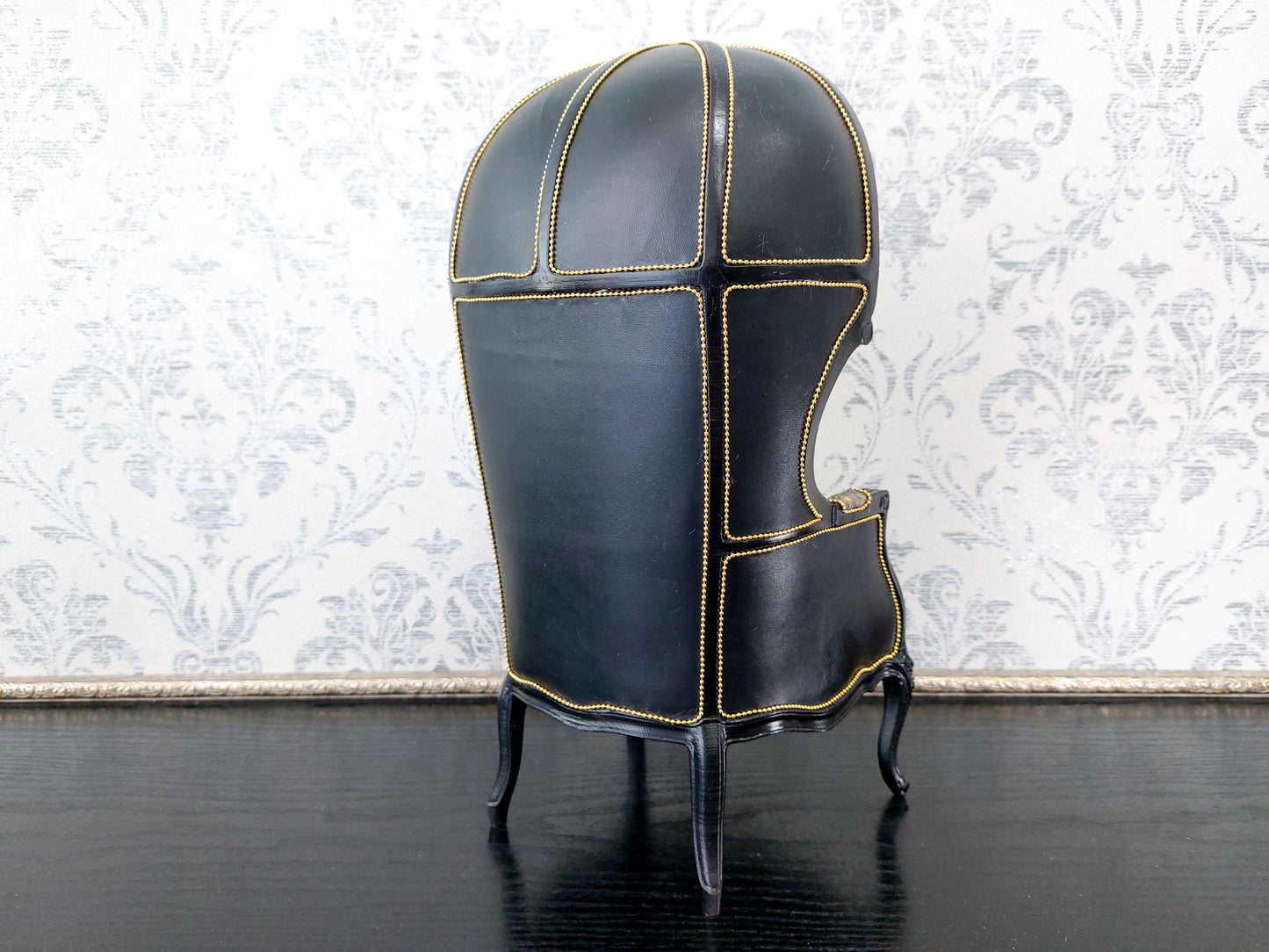 Versaille dome chair, black & leopard print