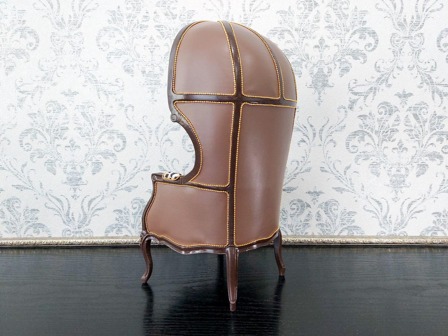 Versaille dome chair, brown & leopard print