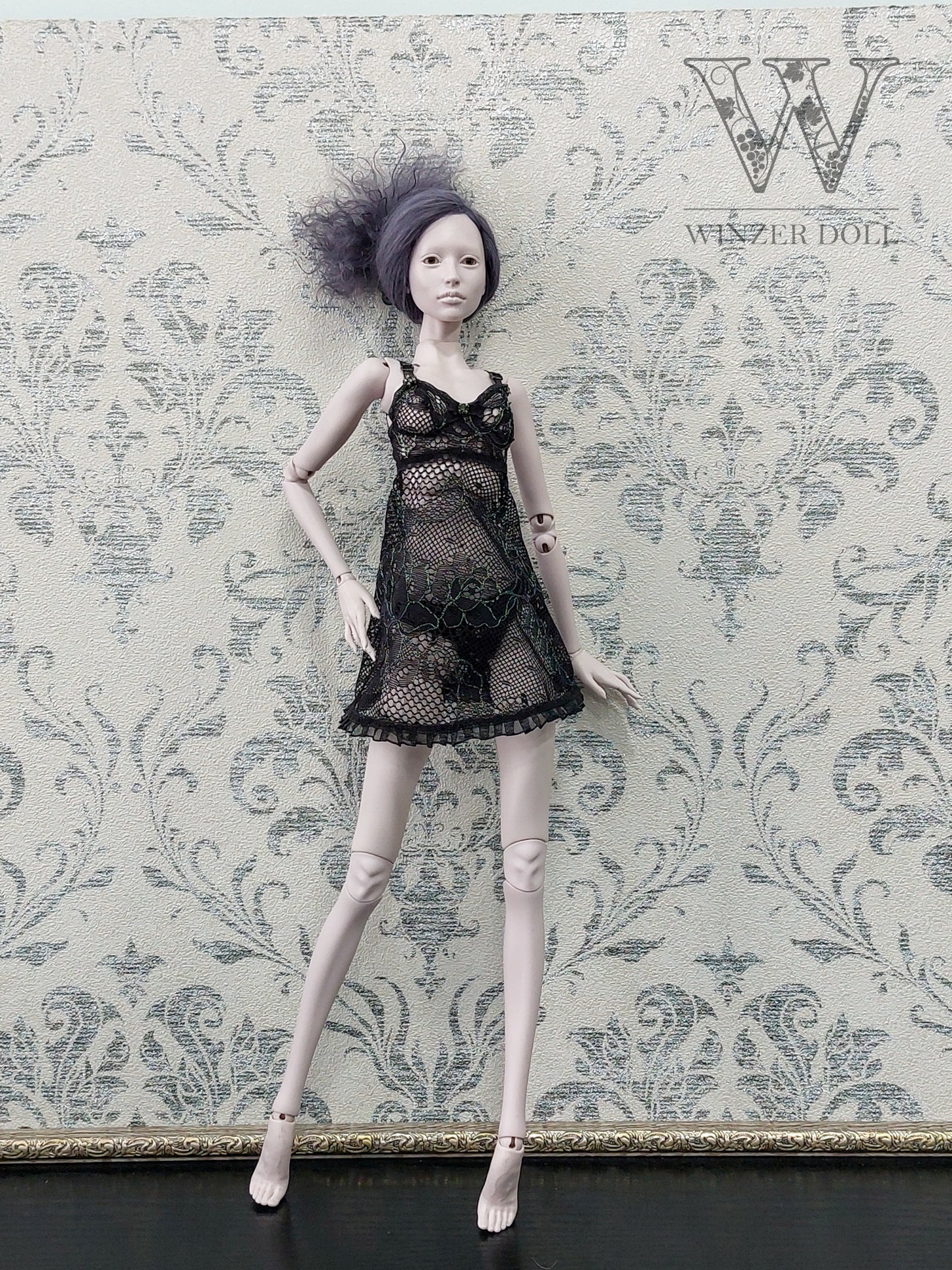 Lingerie, nightie and panties, black