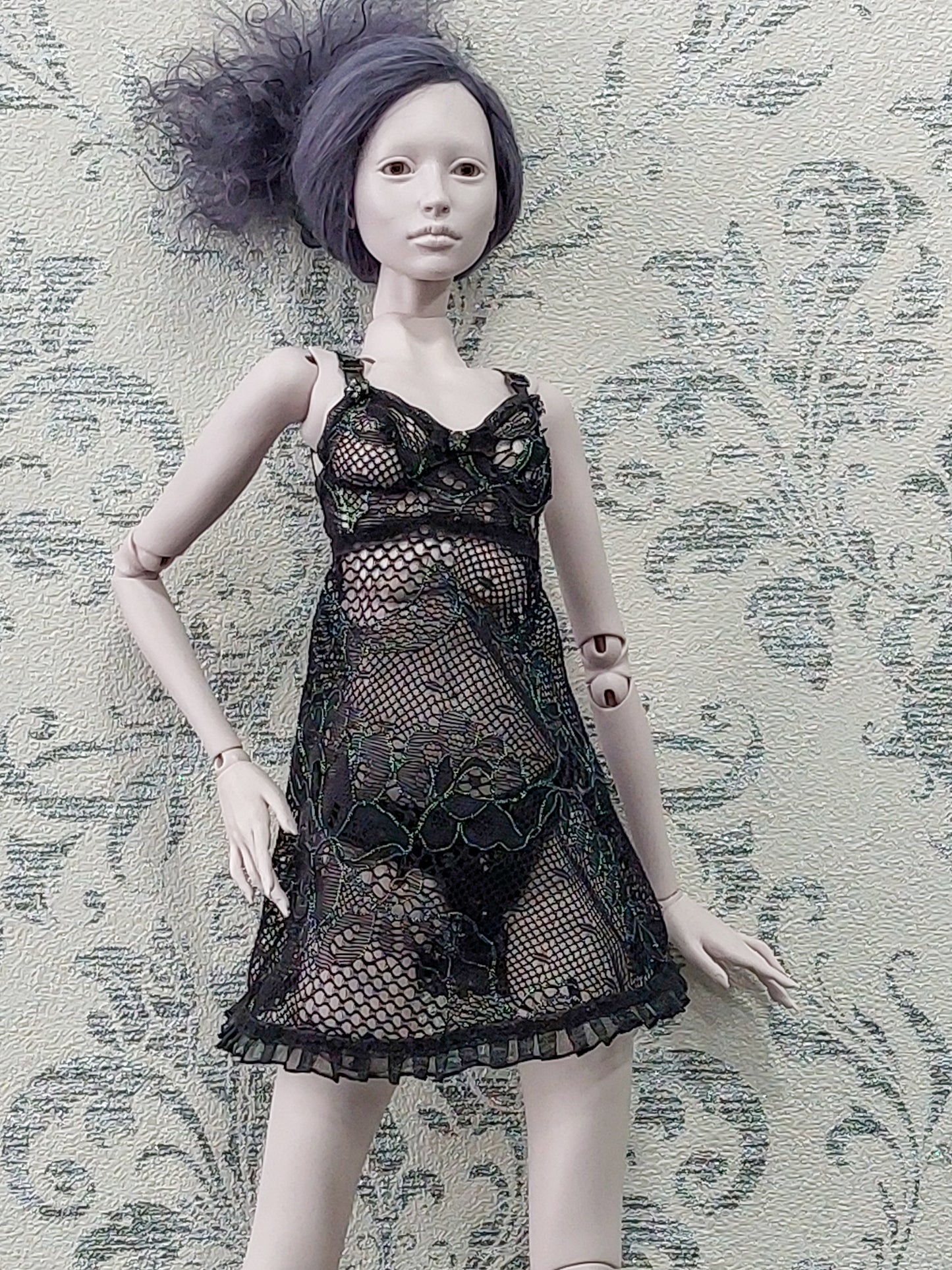 Lingerie, nightie and panties, black