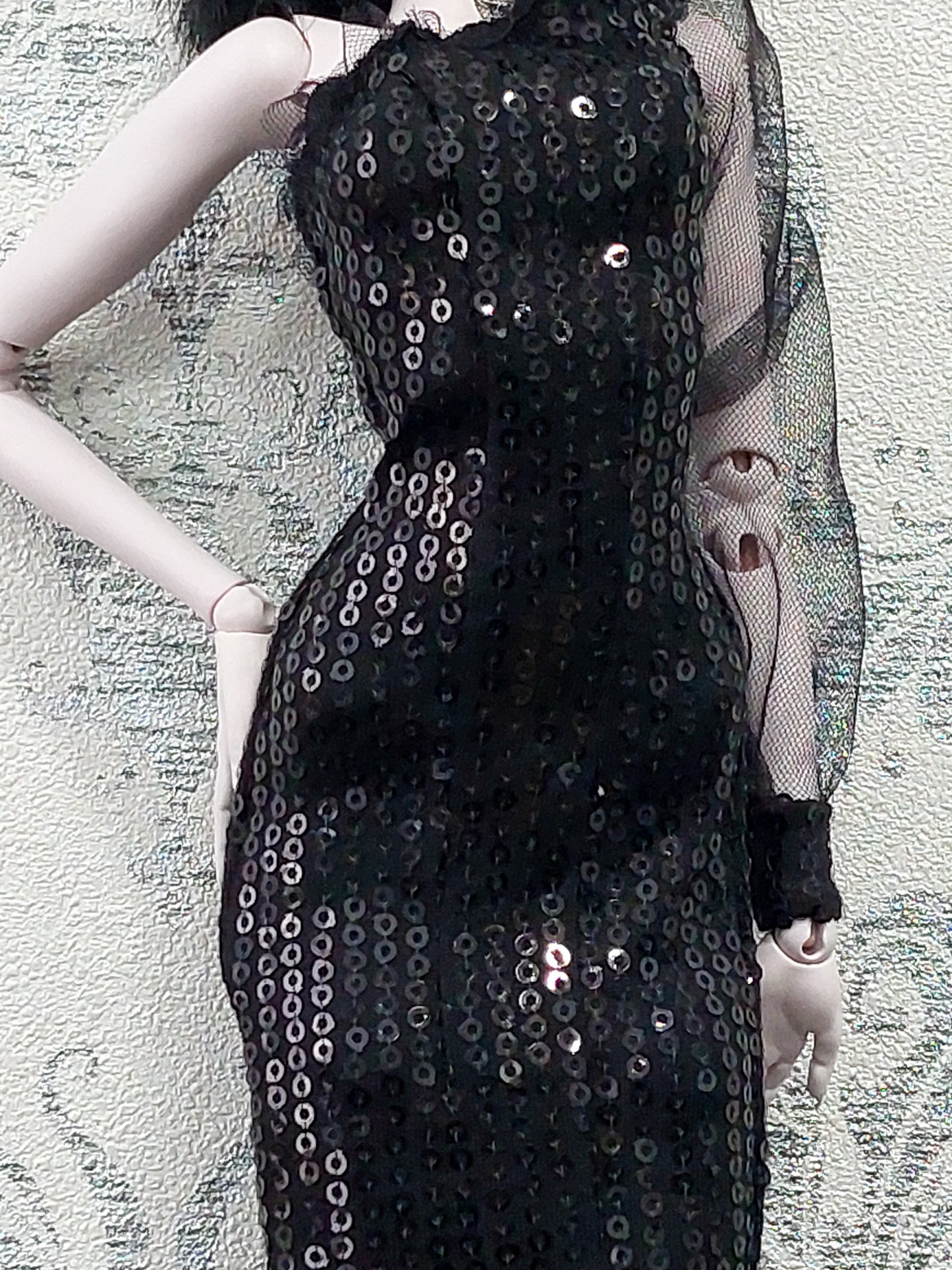 Sequined cocktail dress, black