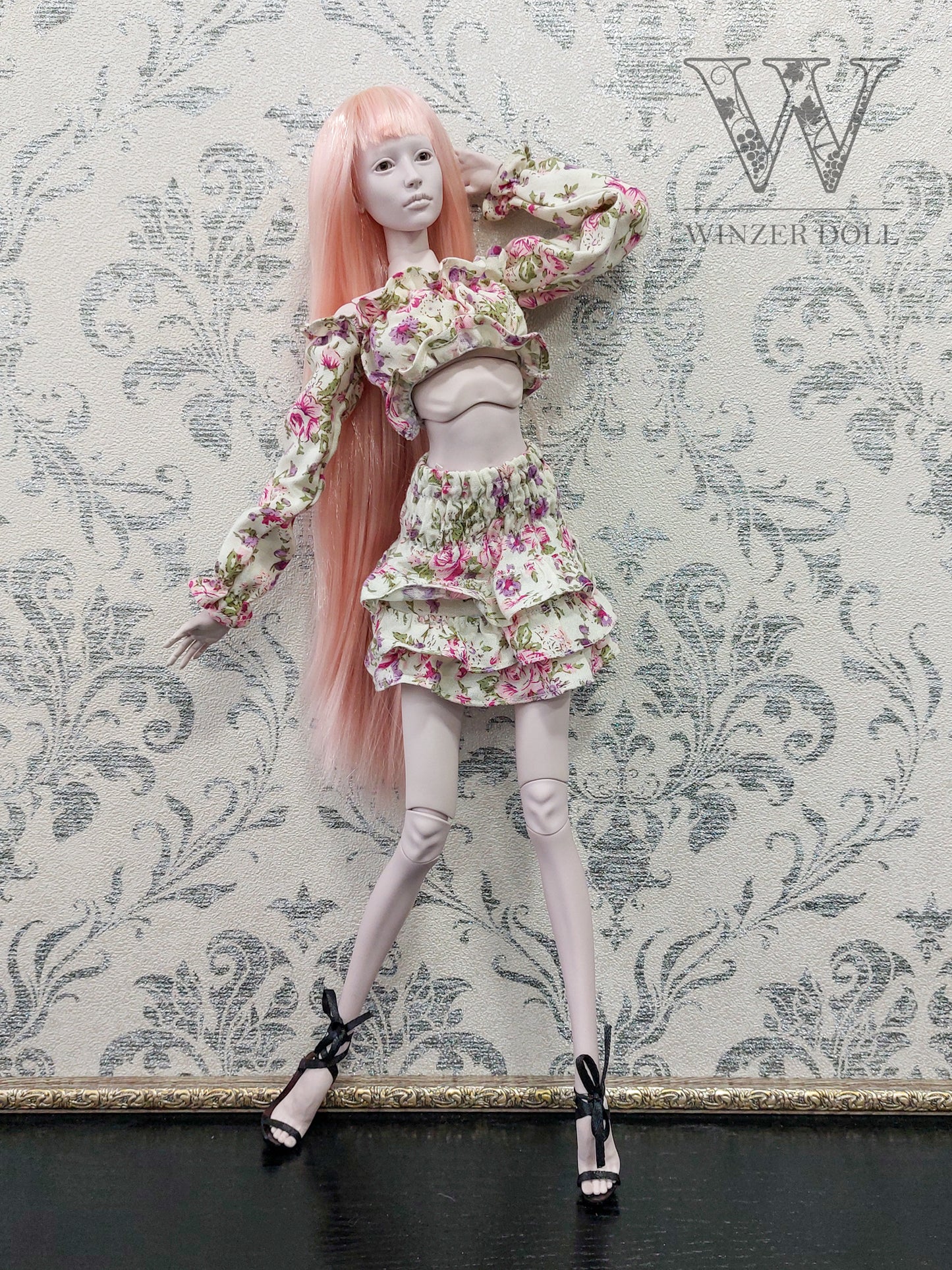 Summer costume, pink flowers