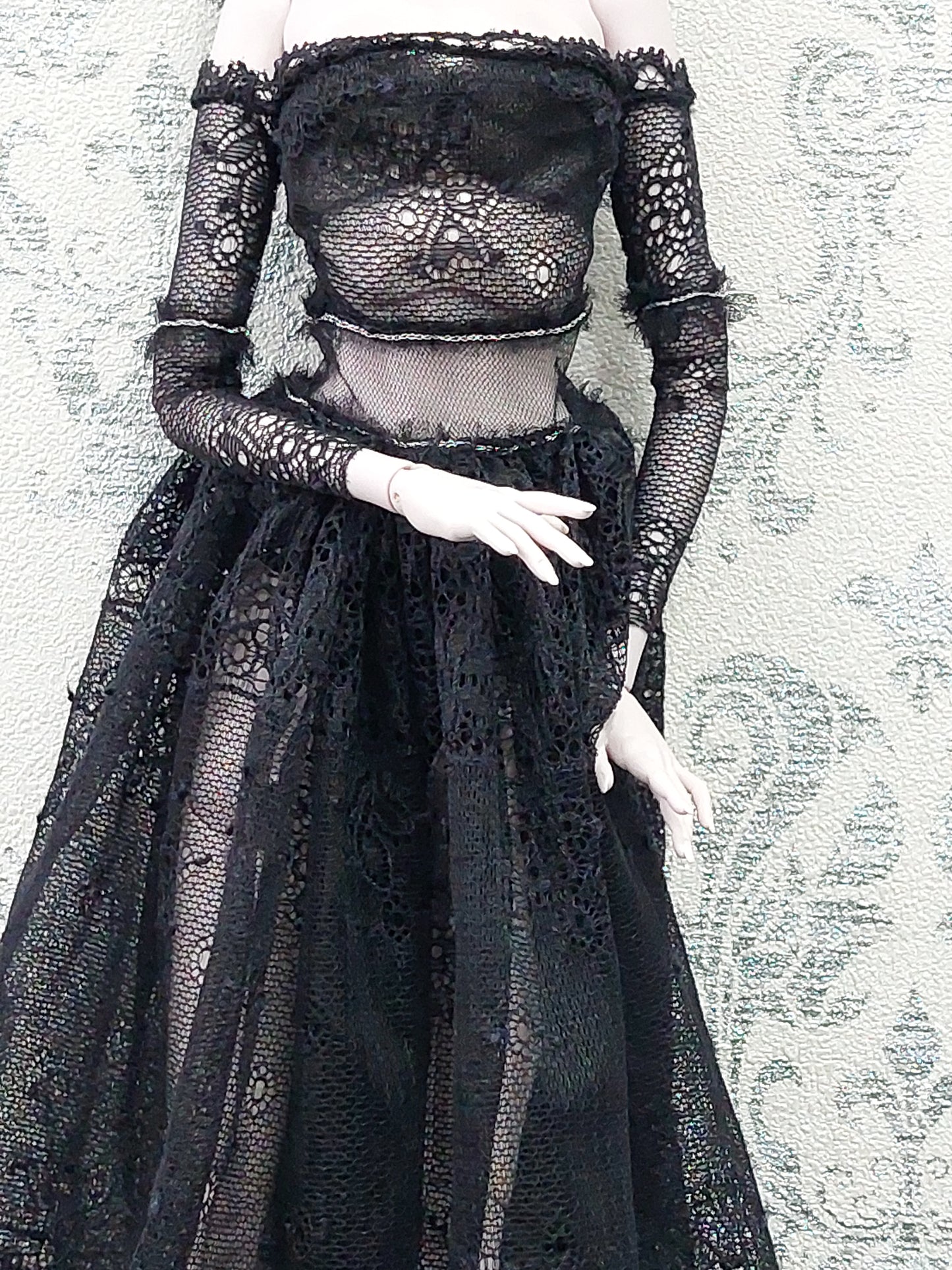 Lace dress, black