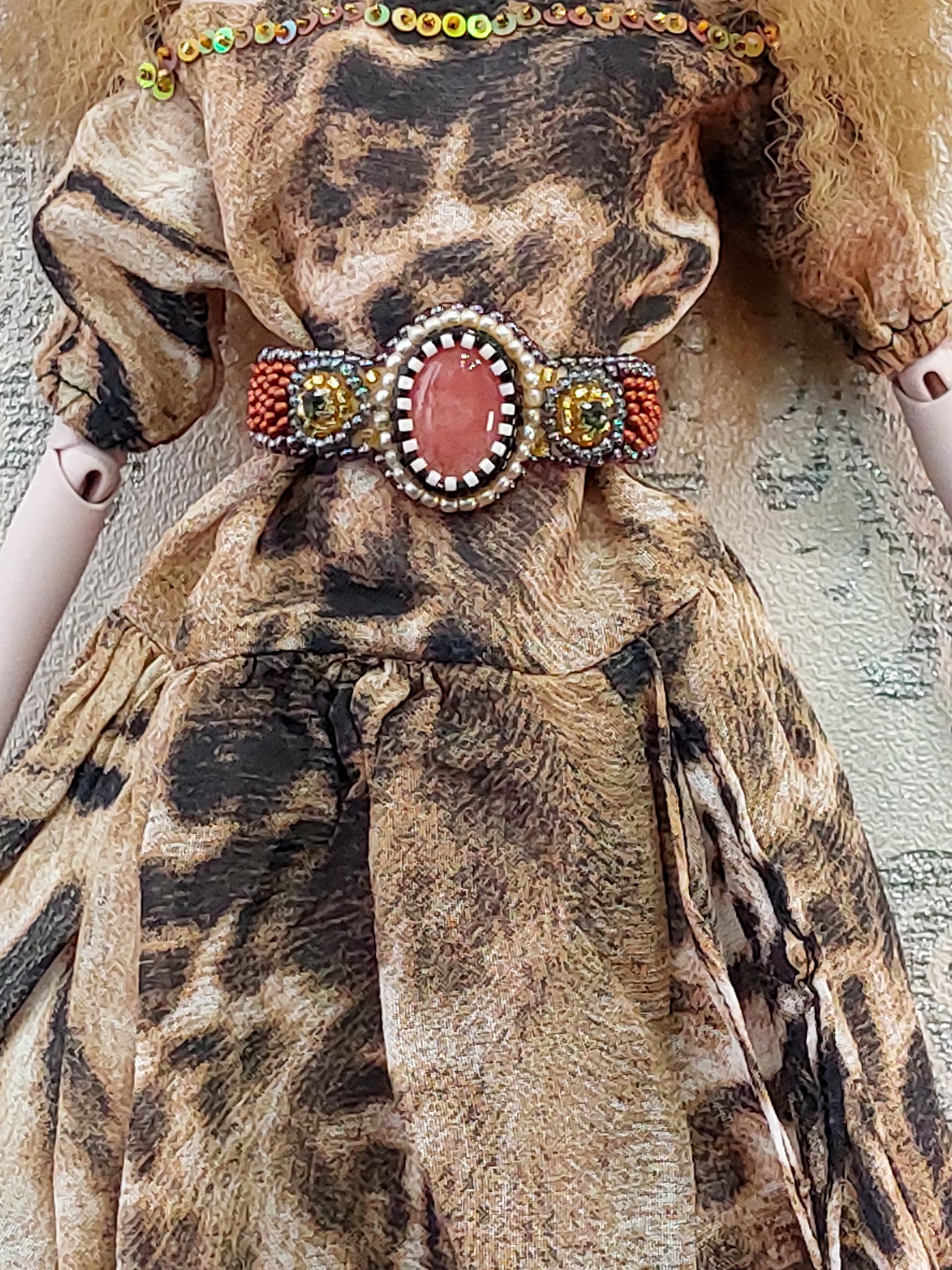 Doll dress, leopard print