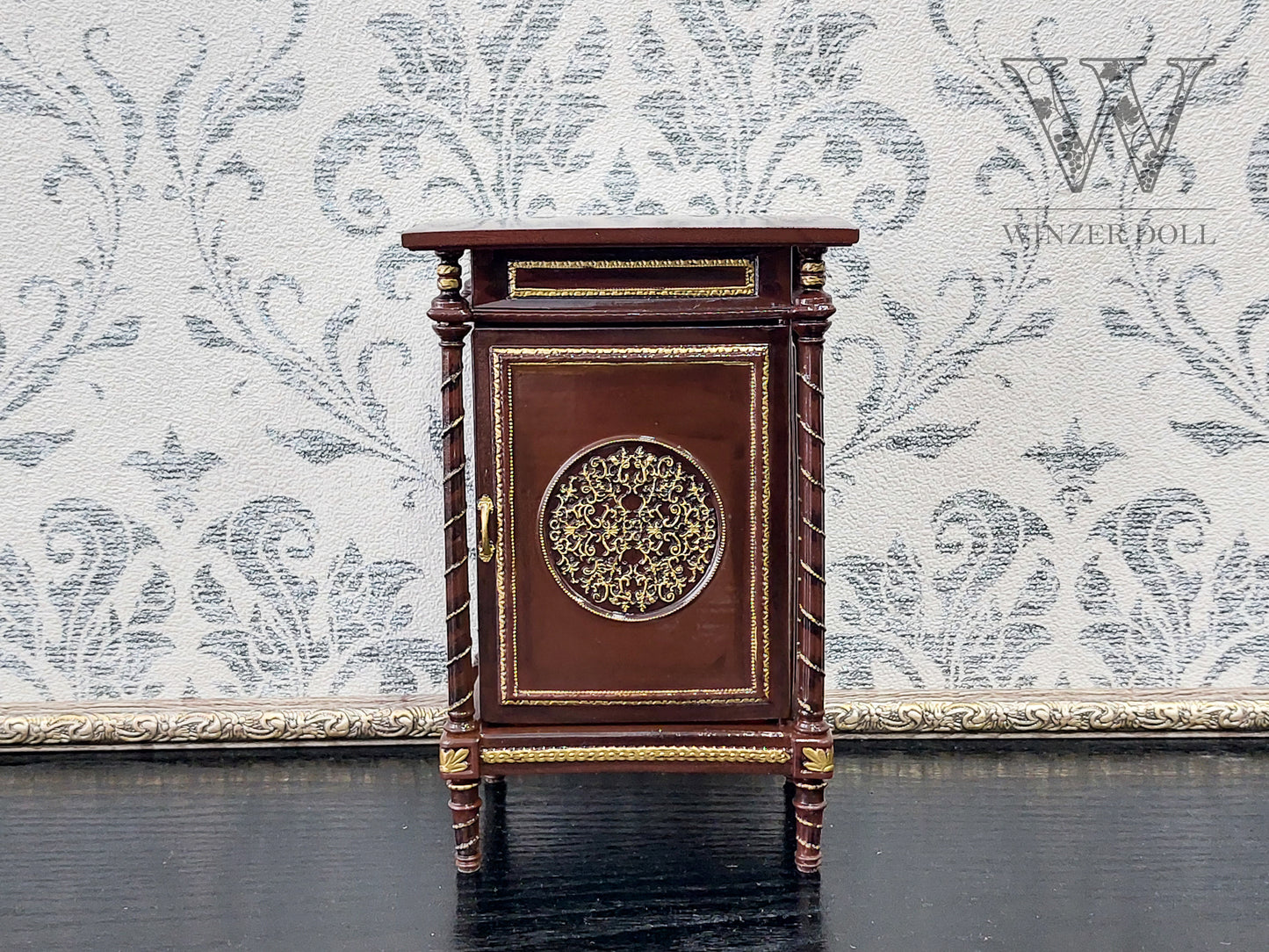 Bedside table for dolls, brown
