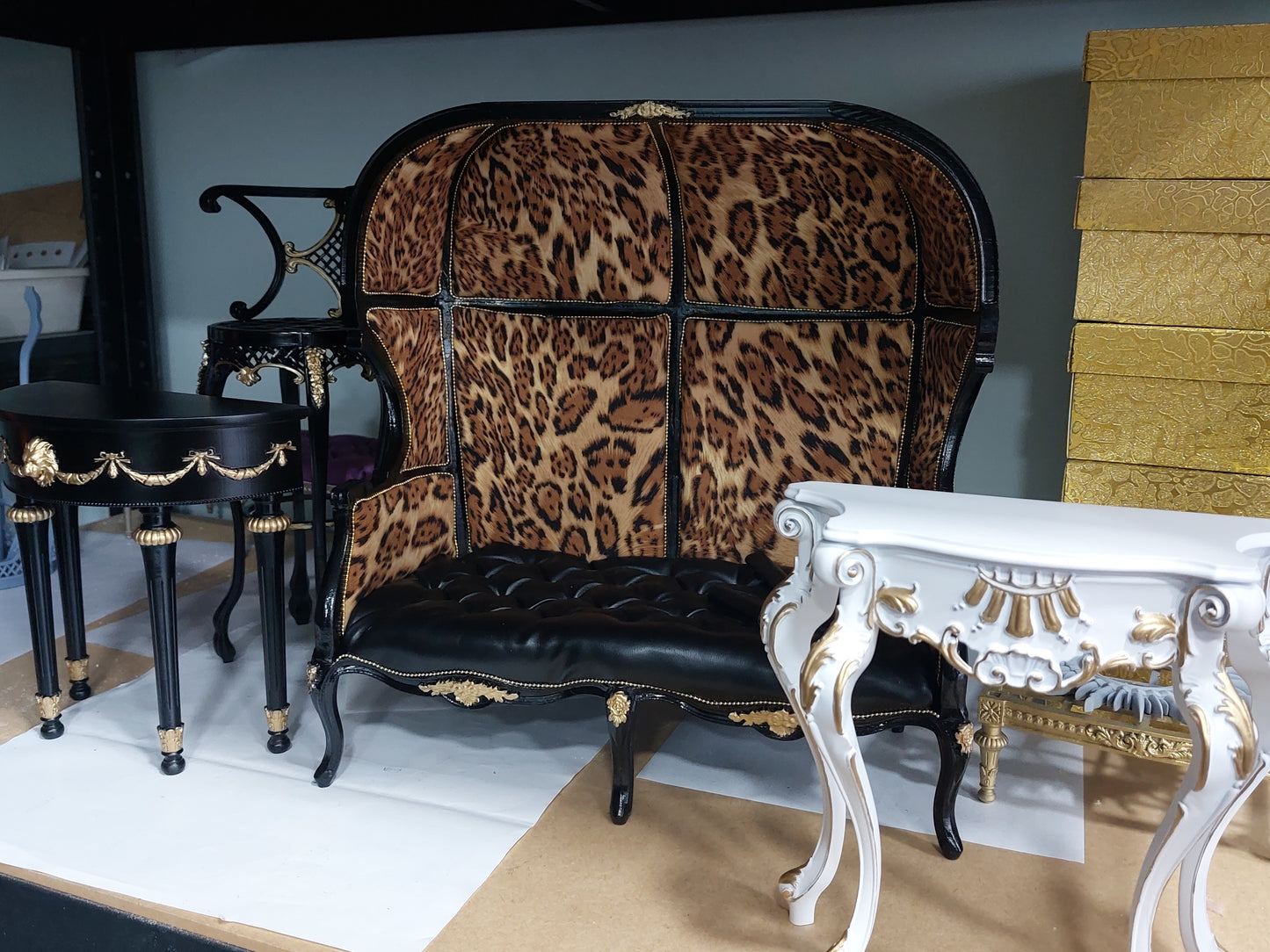 Reserved - 1/4 classical console, baroque console, bar chair, Double Versaille dom chair