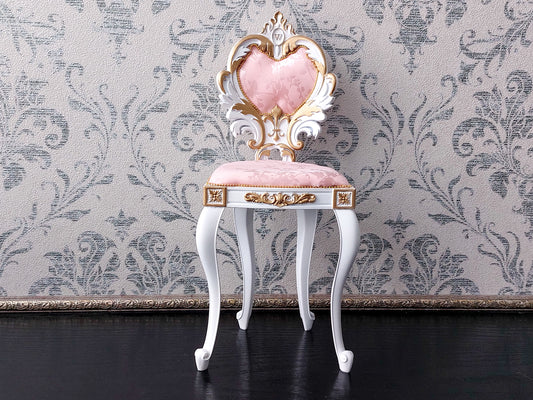 Reserved - 1/4 cabriole chair white & gold