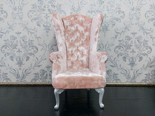 Reserved - 1/4 Chesterfield queen chair pink