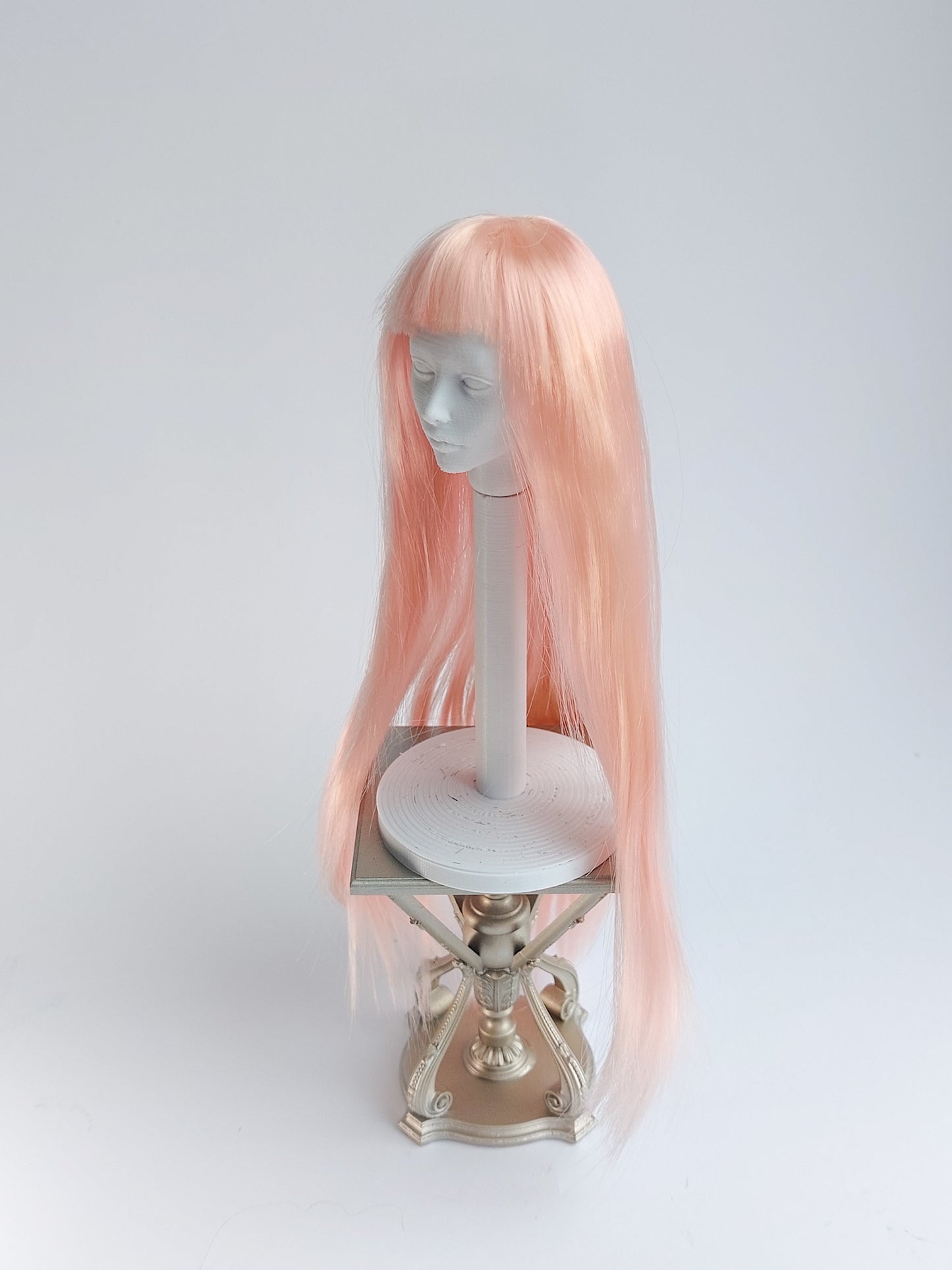 Wig long, pink, synthetic silk