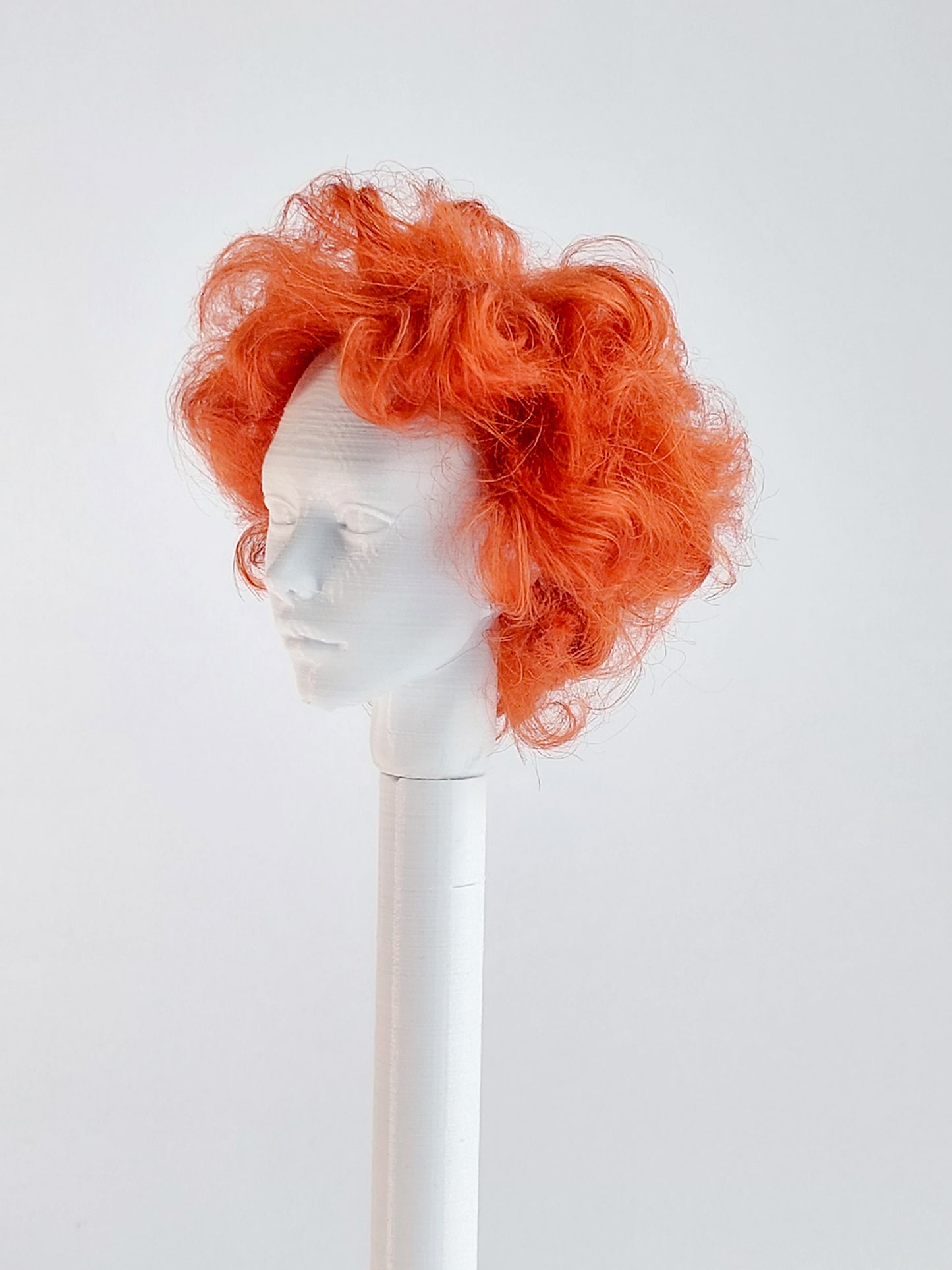 Wig wavy short, red, lamb fur