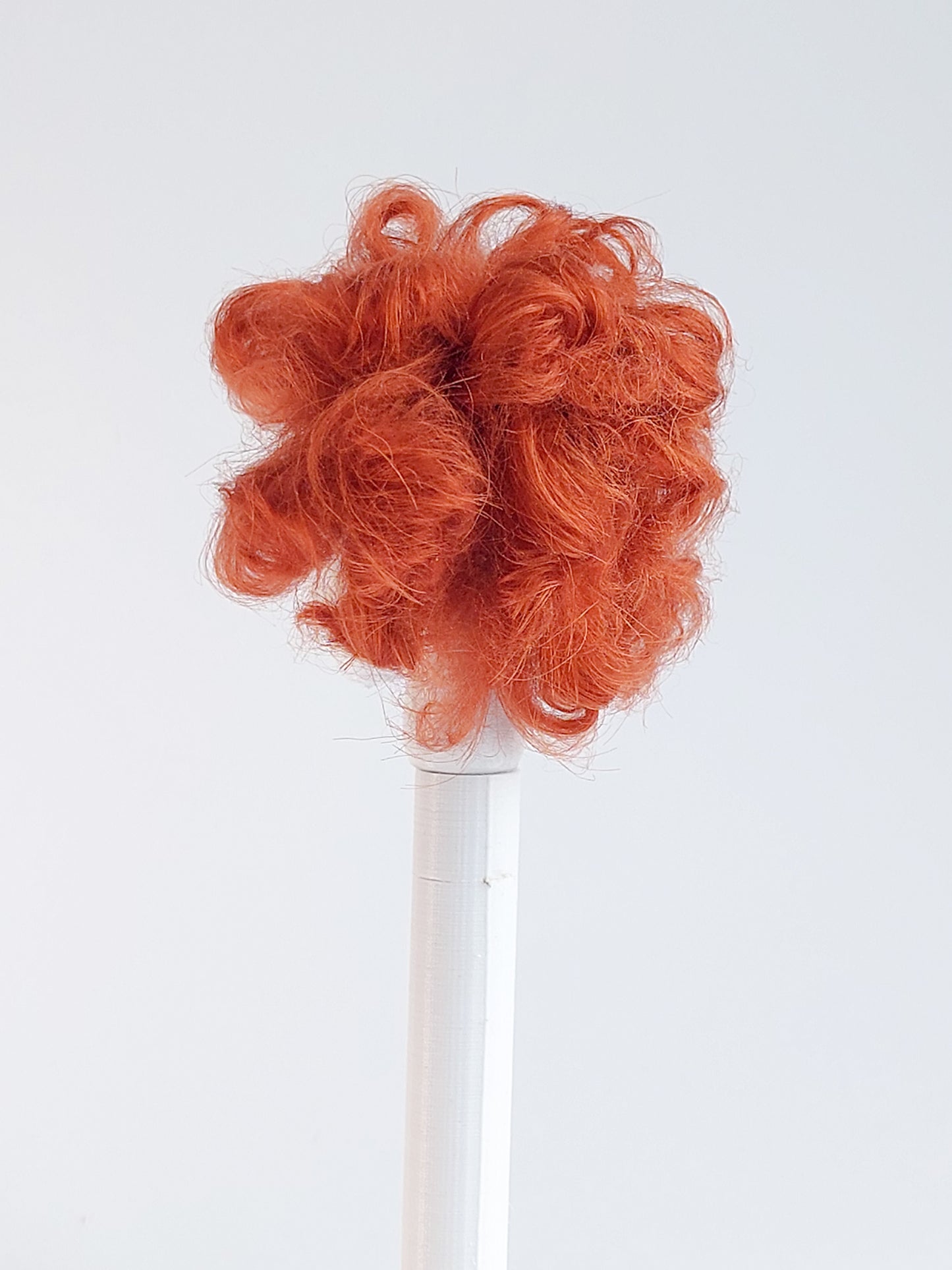 Wig wavy short, red, lamb fur