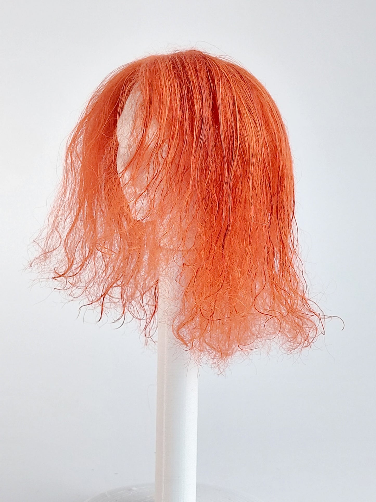Wig wavy, red, lamb fur