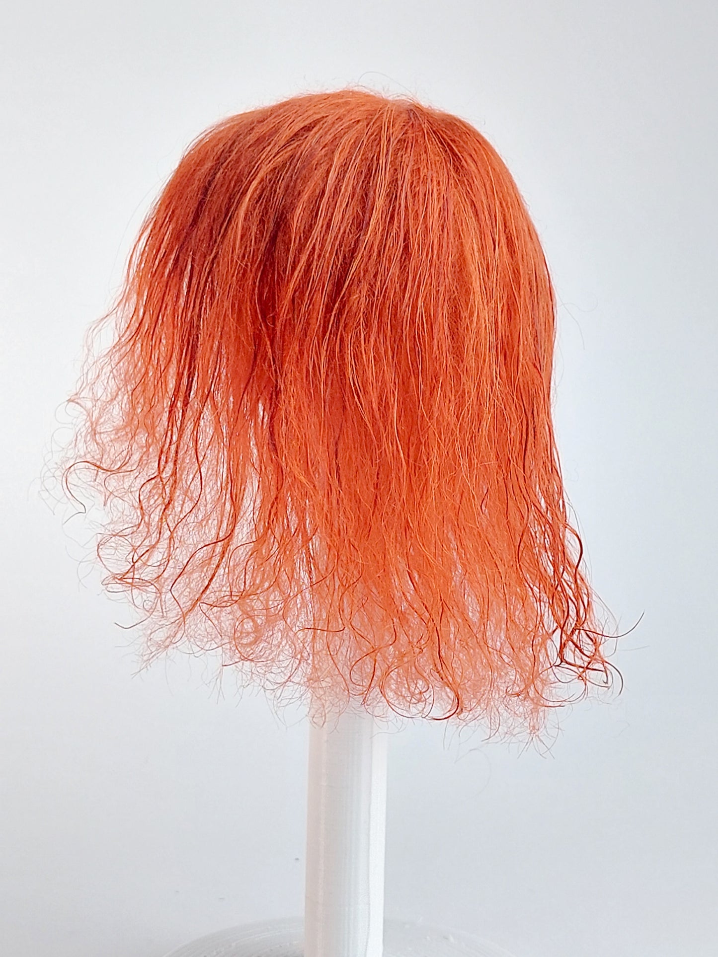 Wig wavy, red, lamb fur