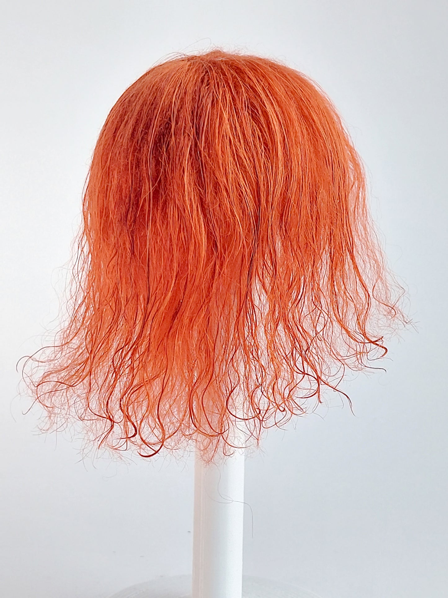 Wig wavy, red, lamb fur