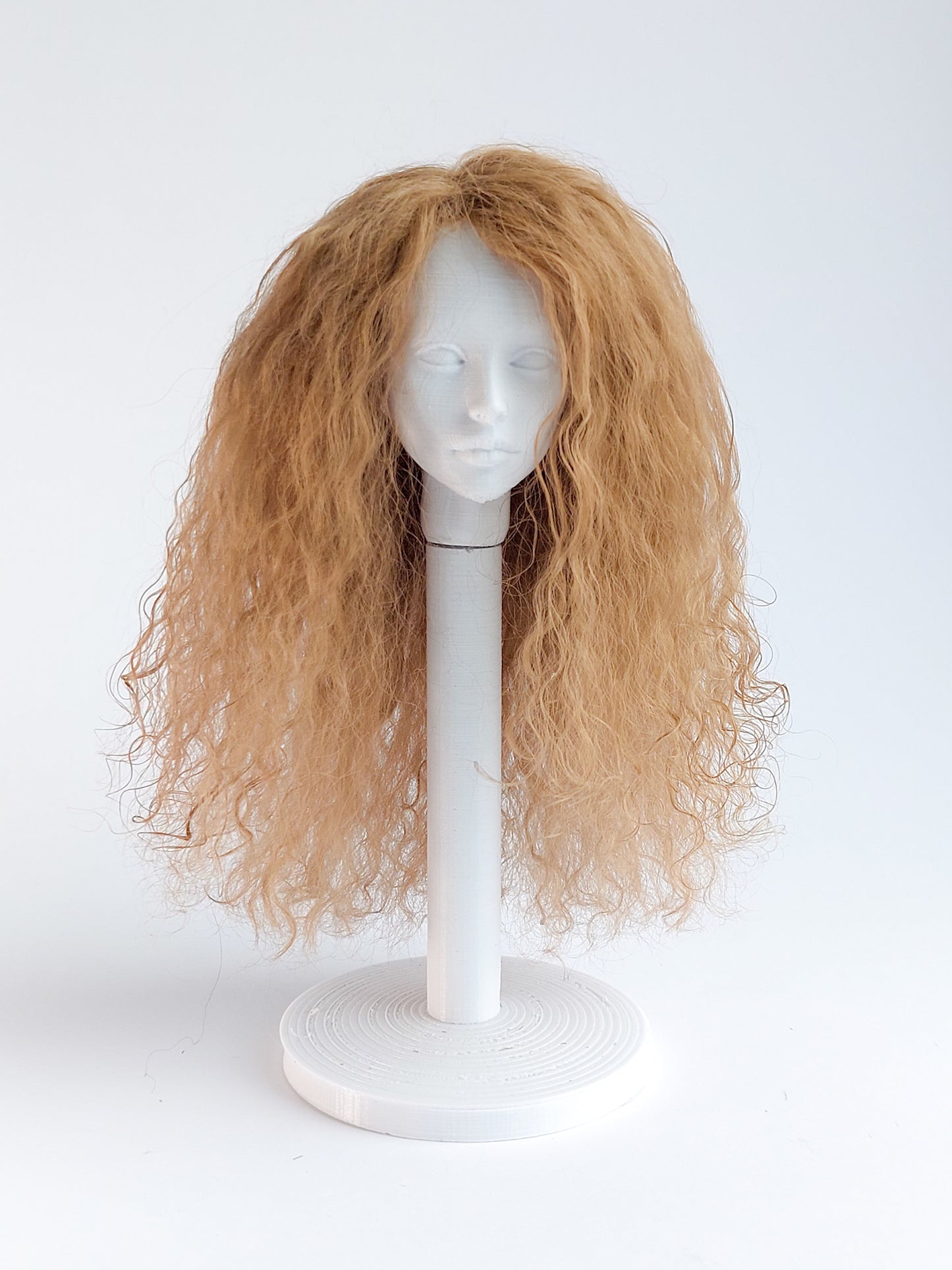 Wig wavy, light brown, lamb fur