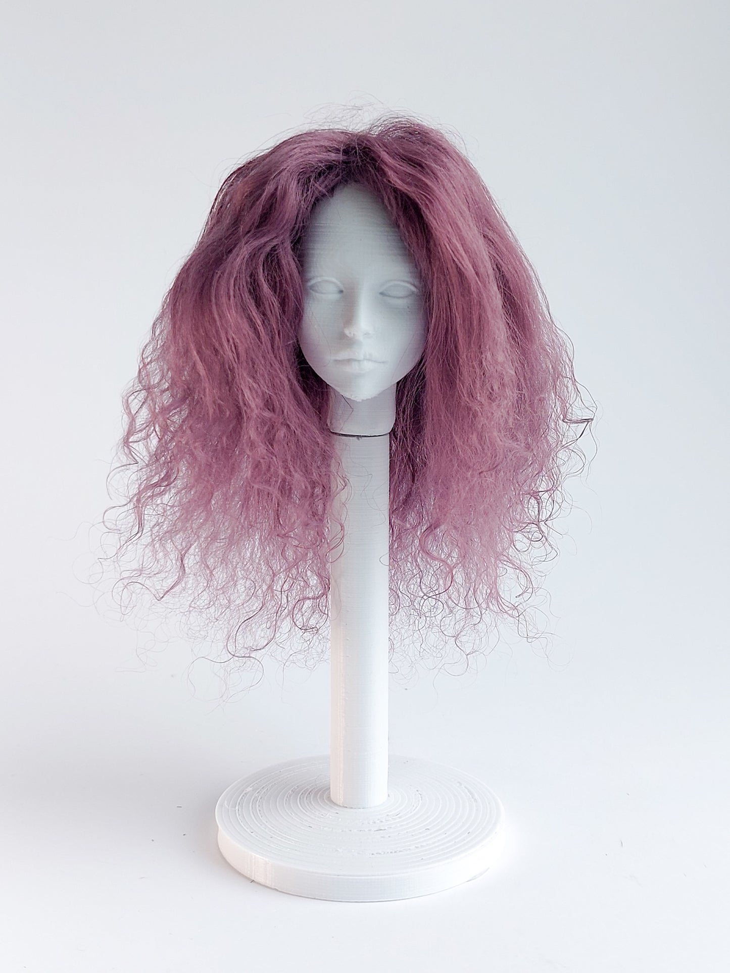 Wig wavy, purple, lamb fur