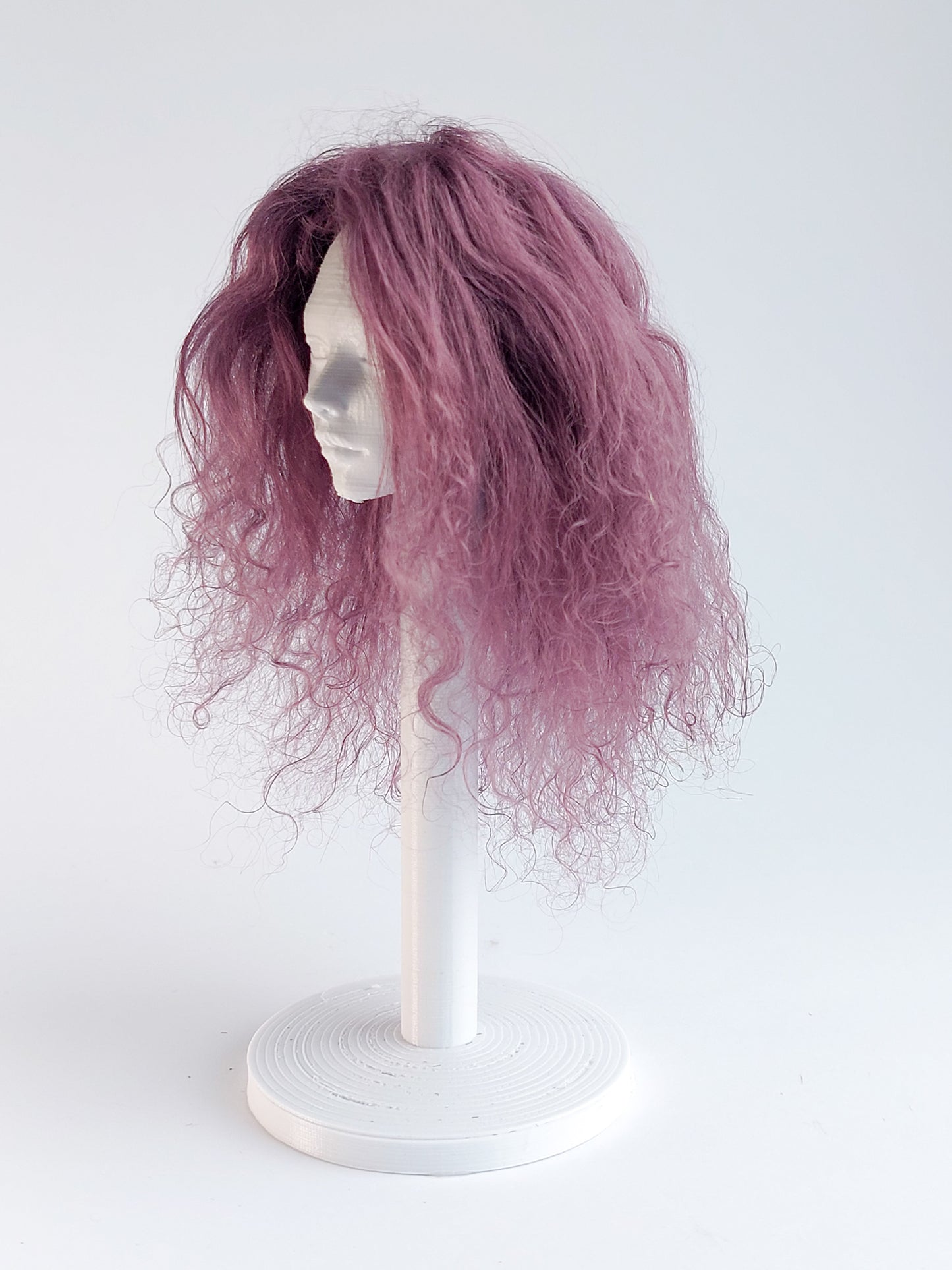 Wig wavy, purple, lamb fur