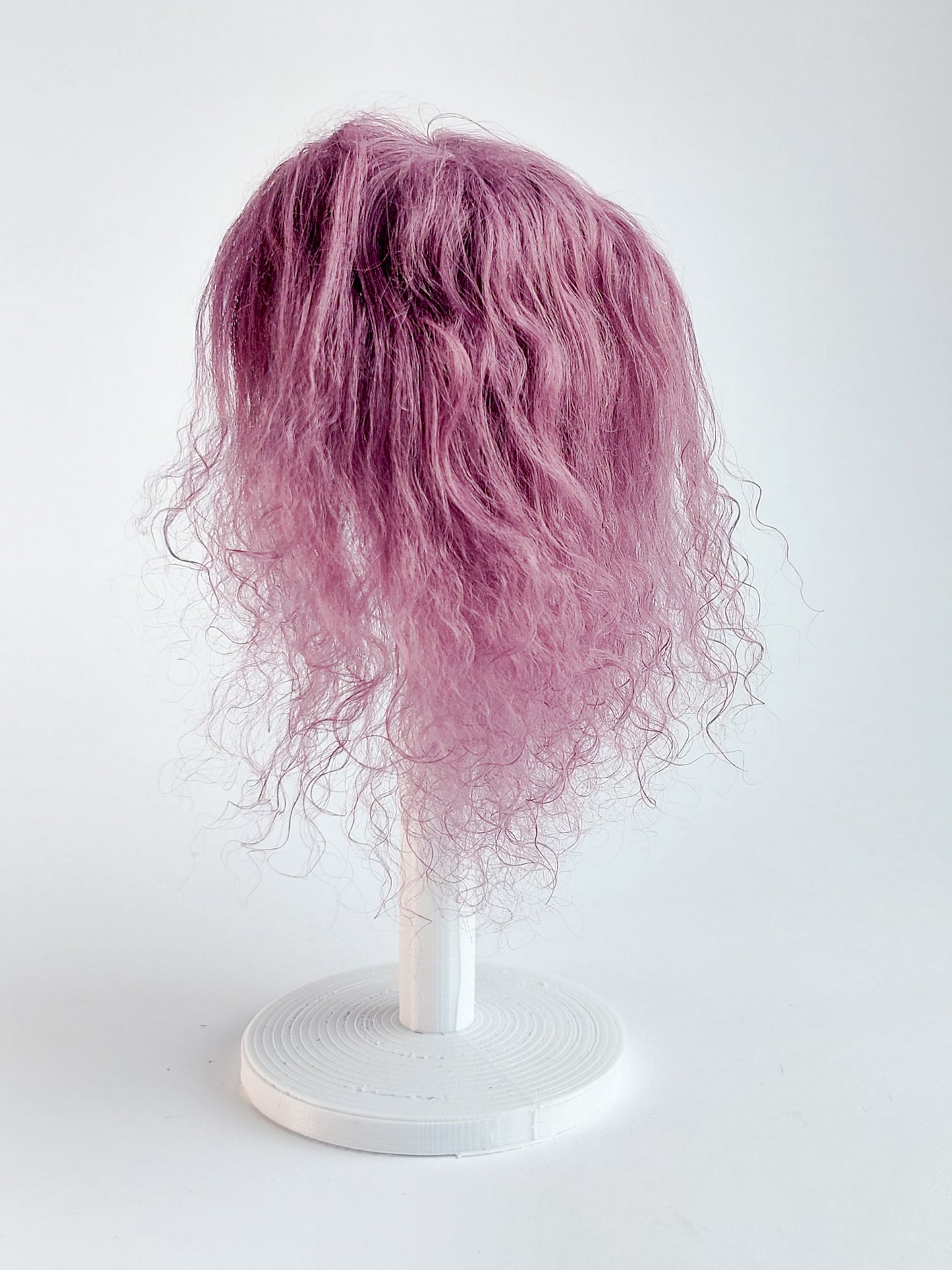 Wig wavy, purple, lamb fur