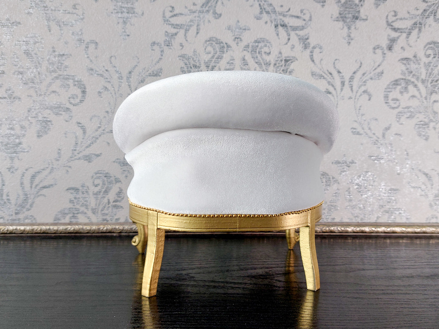 Florence Carved Armchair, gold & white