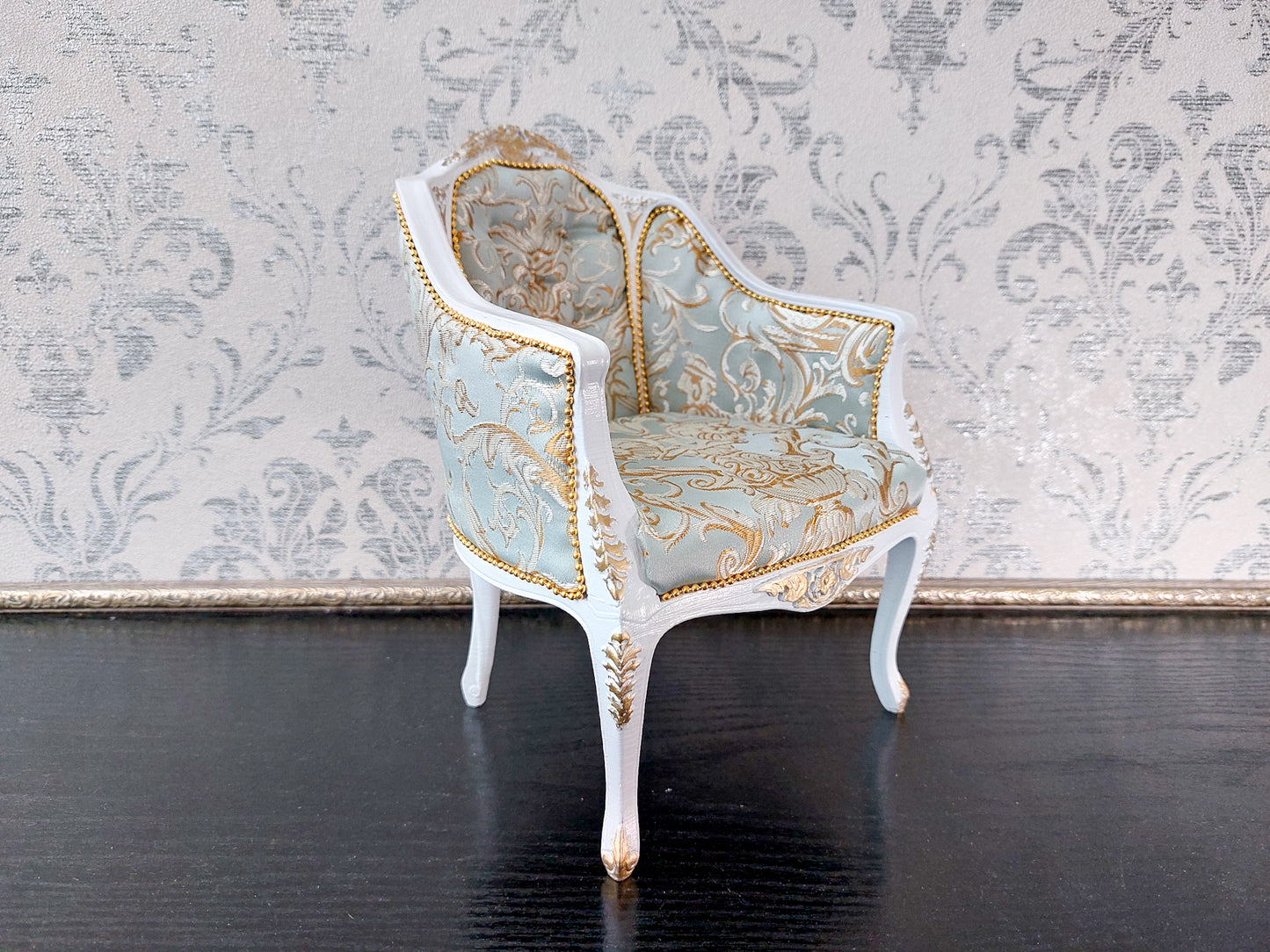 French armchair white & azure