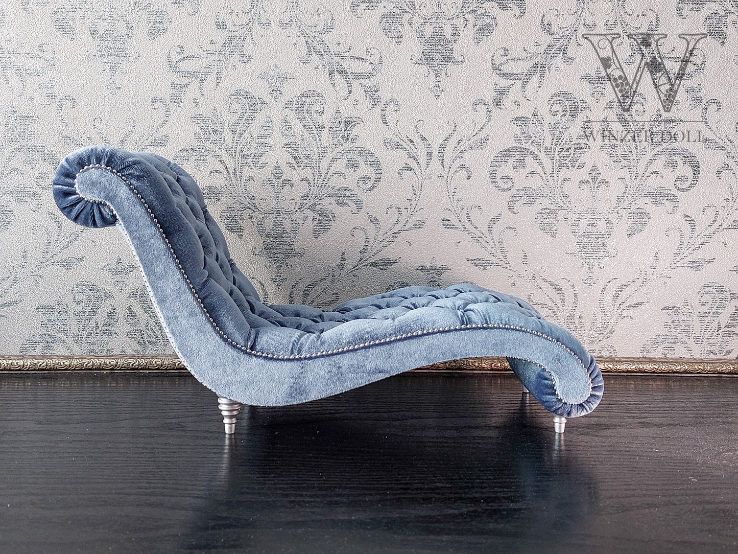 Chaise lounge Wave blue gray