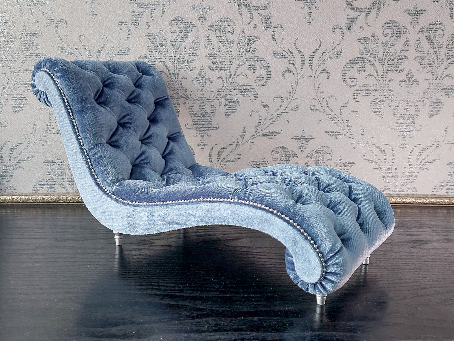 Chaise lounge Wave blue gray
