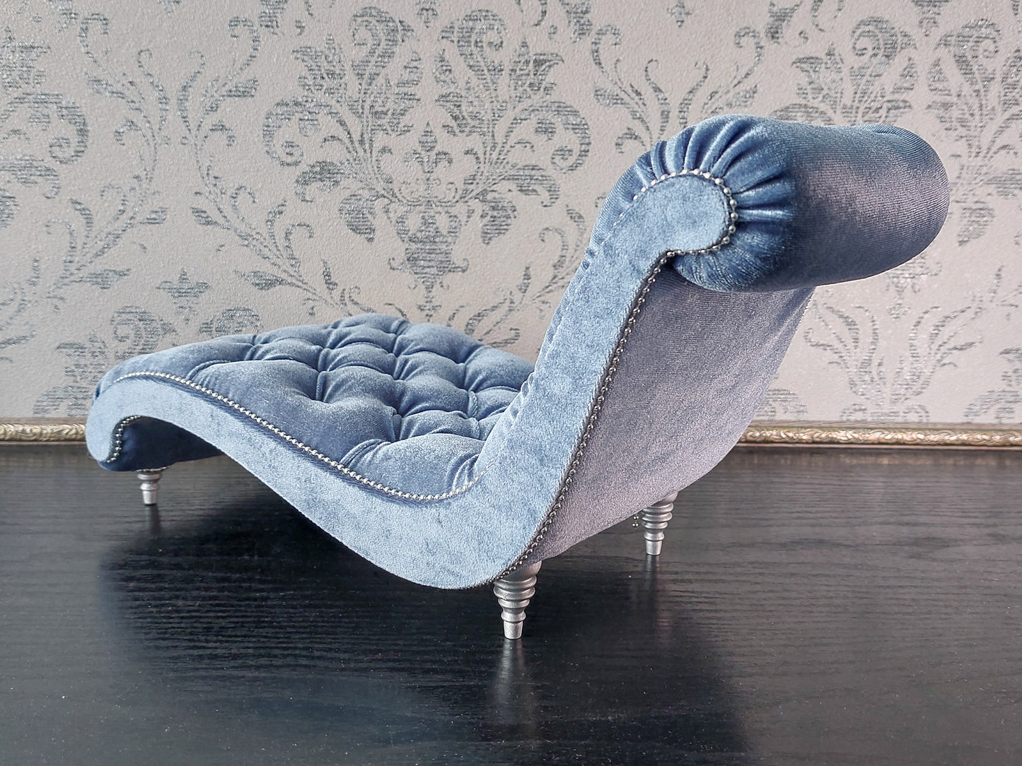 Chaise lounge Wave blue gray