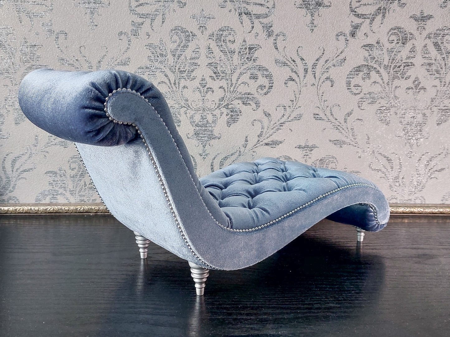 Chaise lounge Wave blue gray