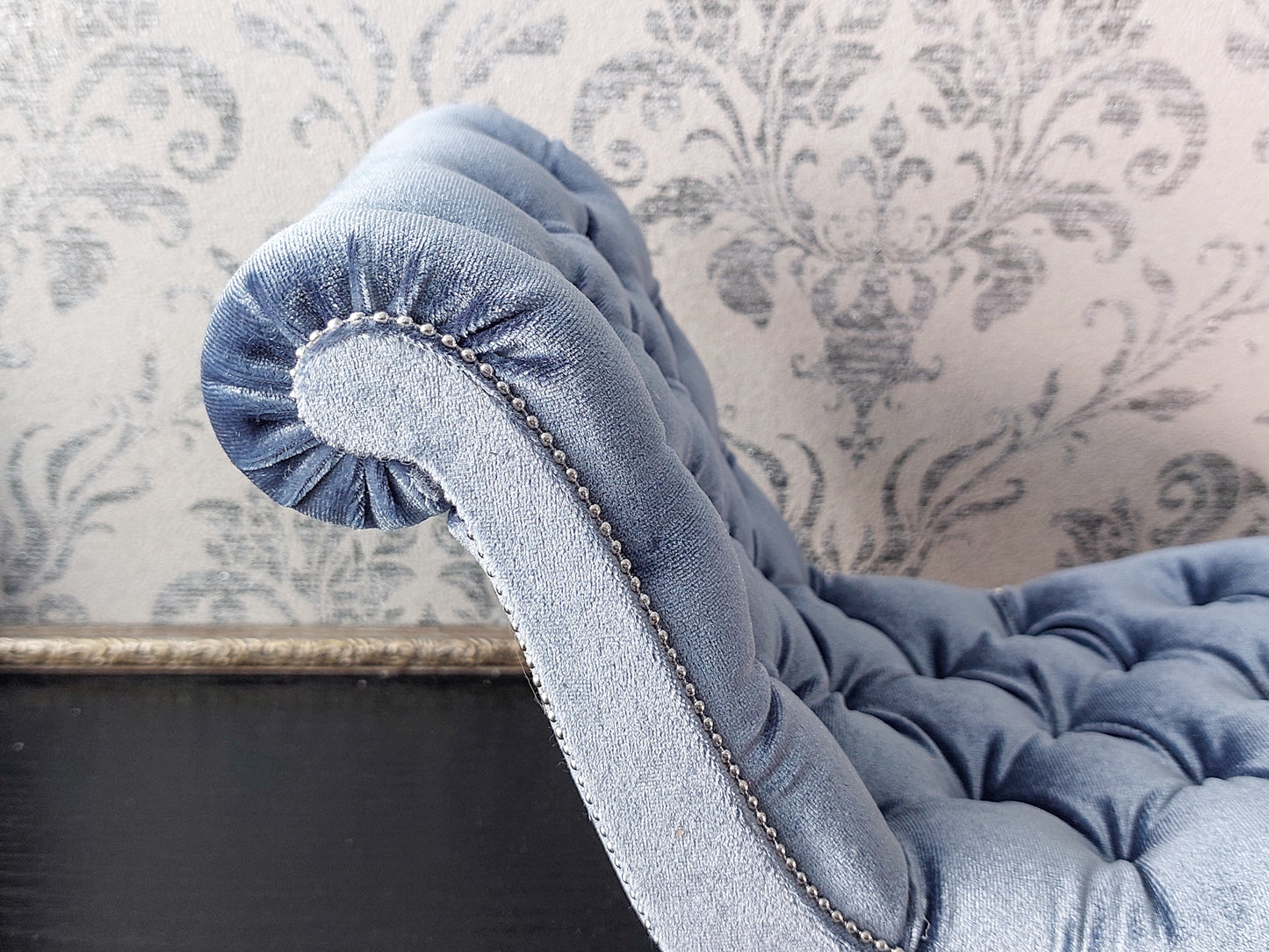 Chaise lounge Wave blue gray