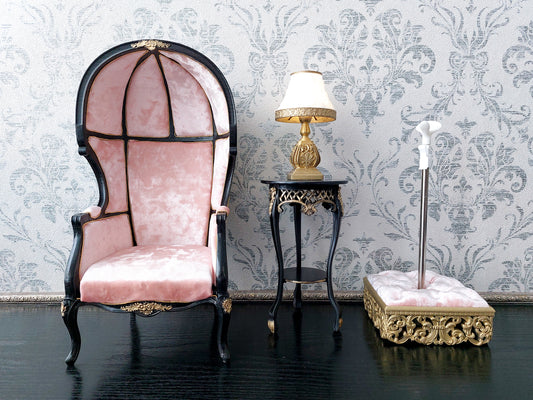 Reserved - 1/4 Versaille Dome chair, doll stand, plant table, table lamp