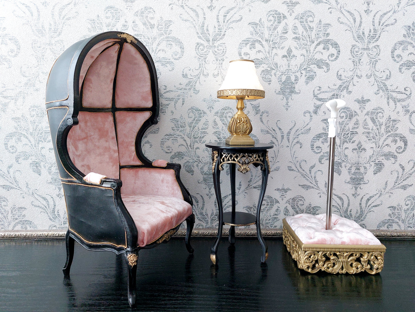 Reserved - 1/4 Versaille Dome chair, doll stand, plant table, table lamp