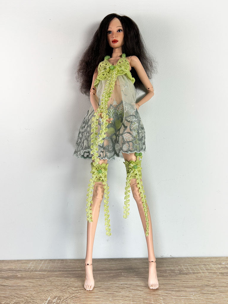 Knitted lingerie, light green