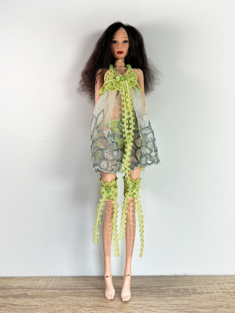 Knitted lingerie, light green