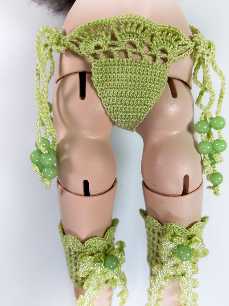 Knitted lingerie, light green