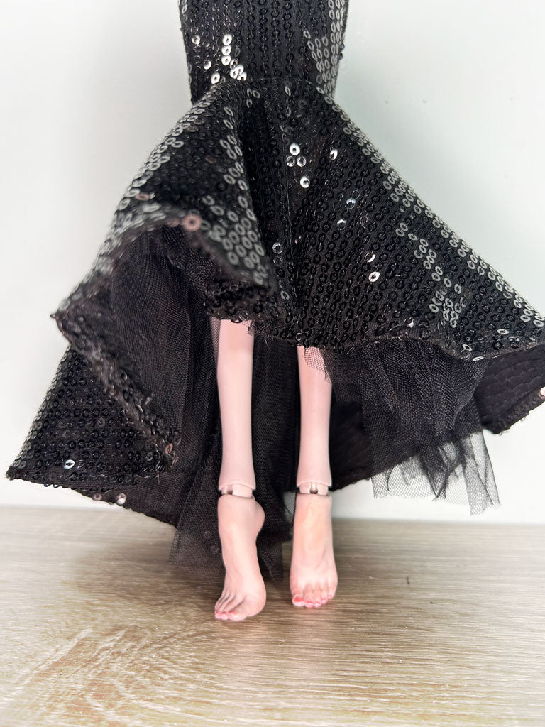 Sequined cocktail dress, black