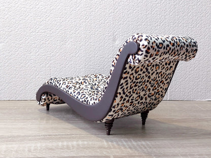 Chaise lounge Wave brown & leopard print