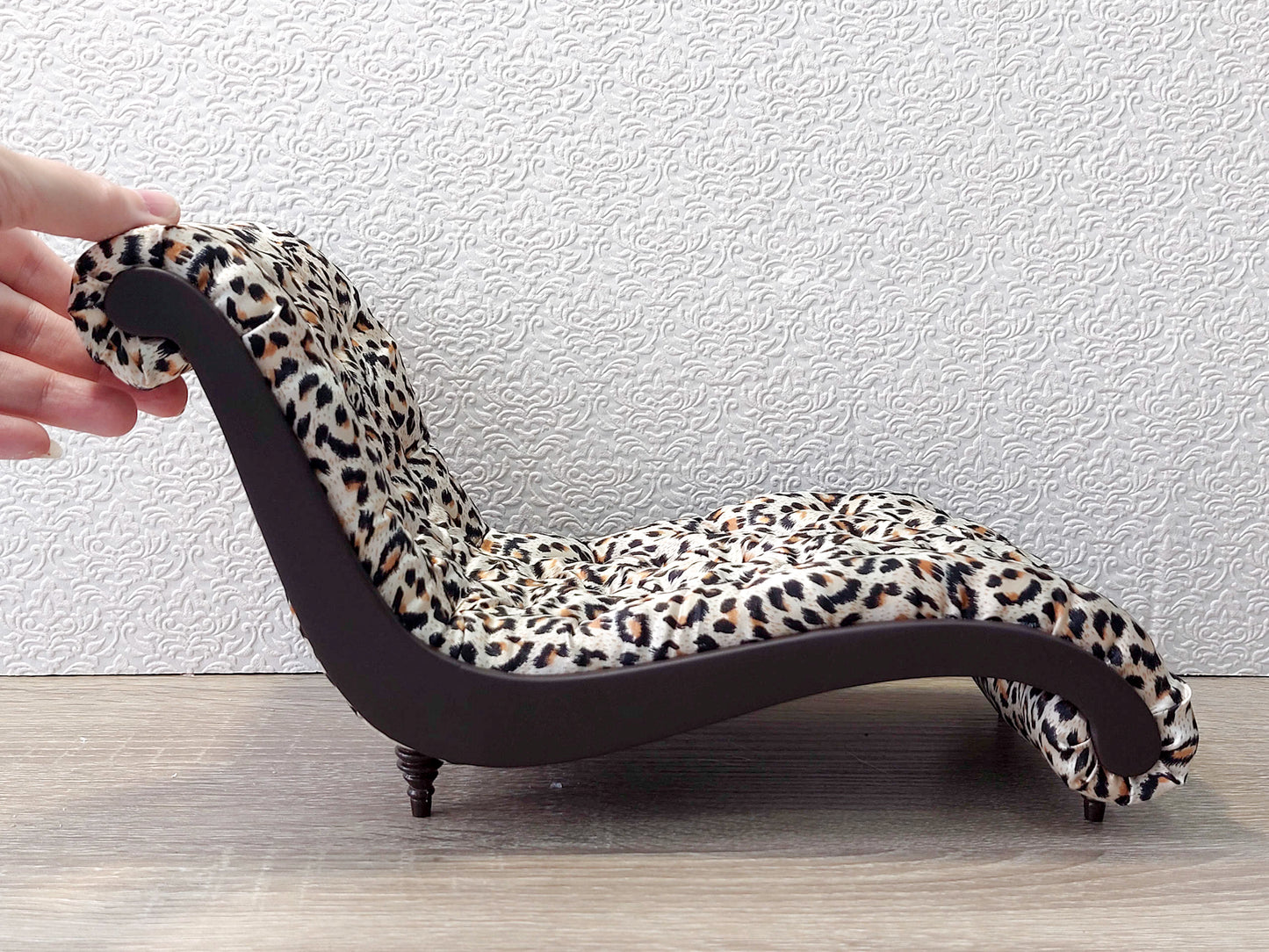 Chaise lounge Wave brown & leopard print
