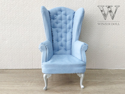 Chesterfield queen chair, blue