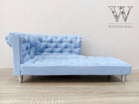 Chesterfield chaise lounge, blue